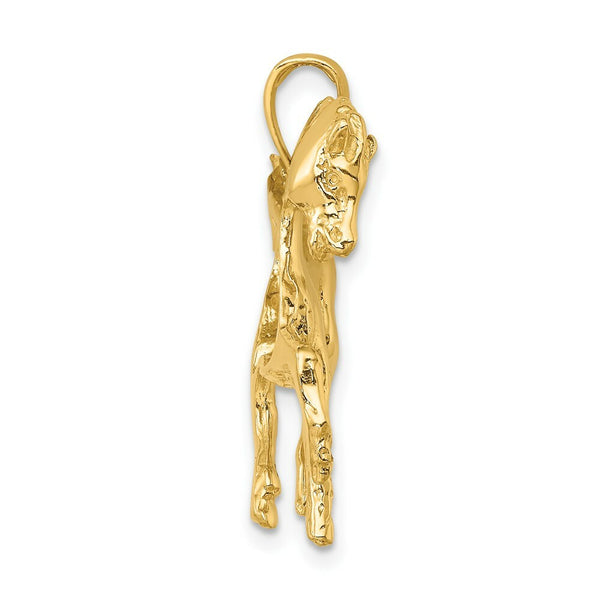 14K Yellow Gold 2-D Horse Charm Pendant