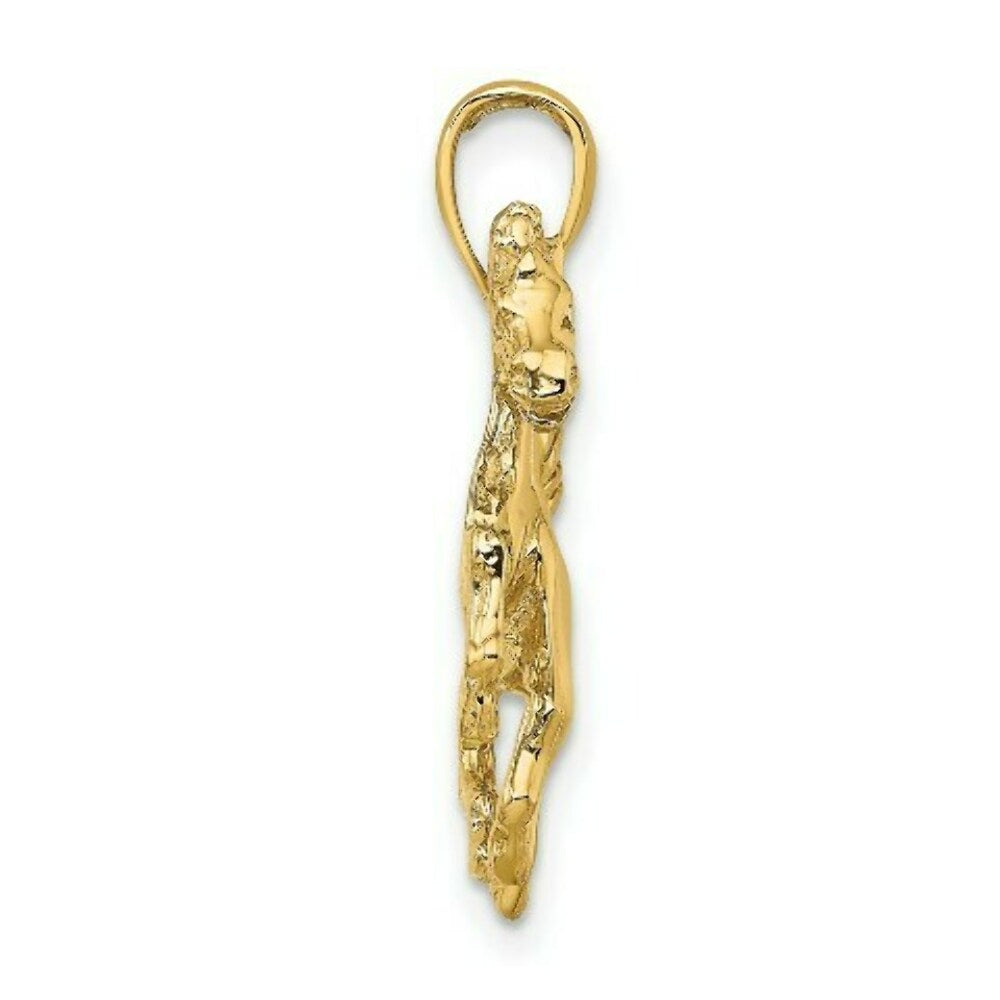 14K Yellow Gold 2-D Horse Charm Pendant