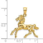 Load image into Gallery viewer, 14K Yellow Gold 3-D Horse Trotting Charm Pendant
