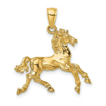 Load image into Gallery viewer, 14K Yellow Gold 3-D Horse Trotting Charm Pendant
