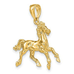 Load image into Gallery viewer, 14K Yellow Gold 3-D Horse Trotting Charm Pendant
