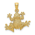 Load image into Gallery viewer, 14K Yellow Gold 2-D Textured Frog Charm Pendant
