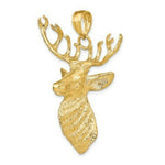 Load image into Gallery viewer, 14K Yellow Gold 3-D Textured Deer Head Charm Pendant
