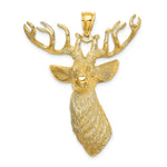 Load image into Gallery viewer, 14K Yellow Gold 3-D Textured Deer Head Charm Pendant
