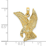 Load image into Gallery viewer, 14K Yellow Gold 2-D EAGLE LANDING With WINGS UP Charm Pendant
