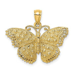 Load image into Gallery viewer, 14K Yellow Gold 2-D Textured Butterfly Charm Pendant
