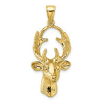 Load image into Gallery viewer, 14K Yellow Gold 3-D Deer Head Charm Pendant
