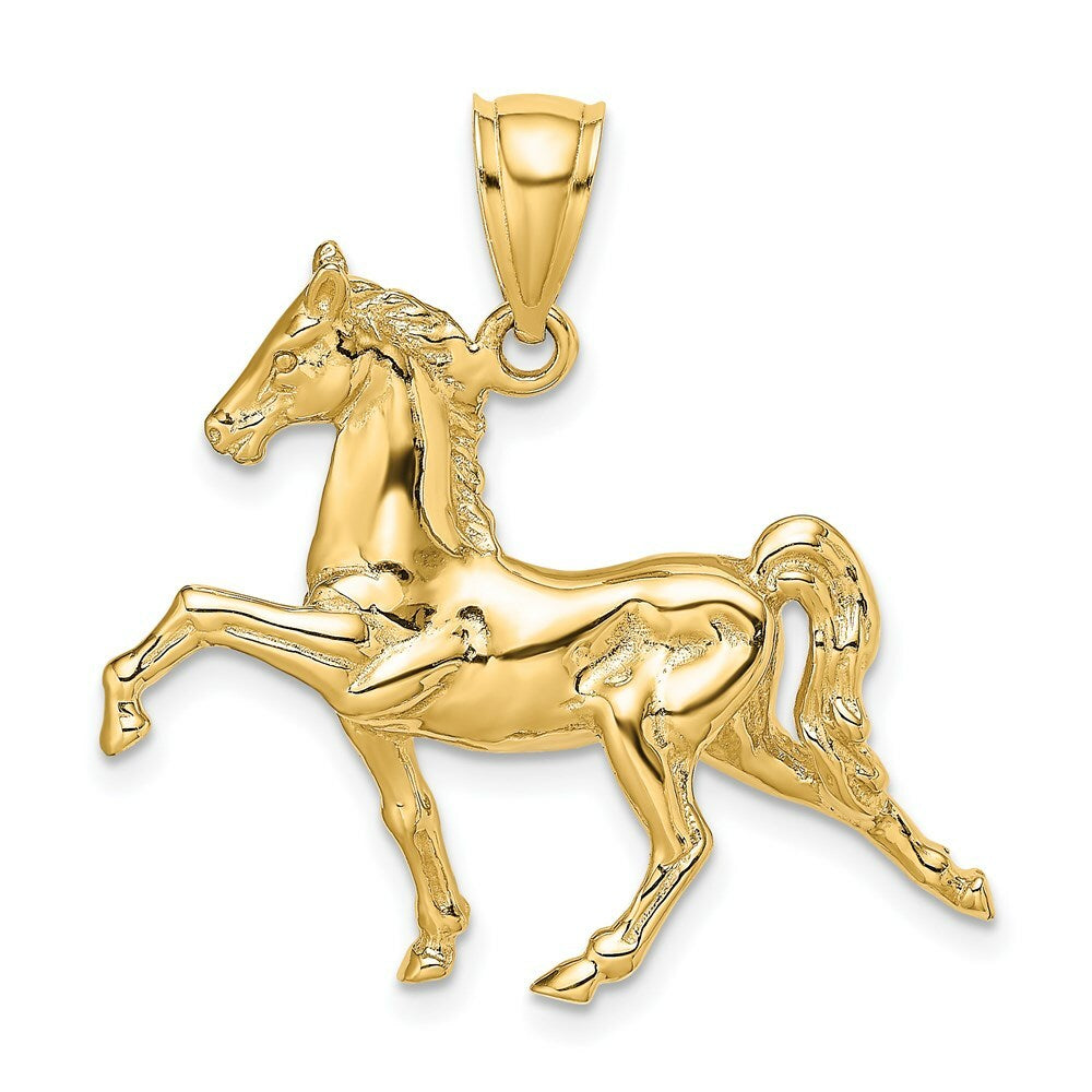 14K Yellow Gold 3-D Tennessee Walking Horse Charm Pendant