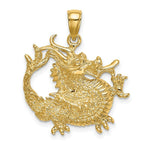 Load image into Gallery viewer, 14K Yellow Gold 2-D &amp; Textured Dragon Charm Pendant
