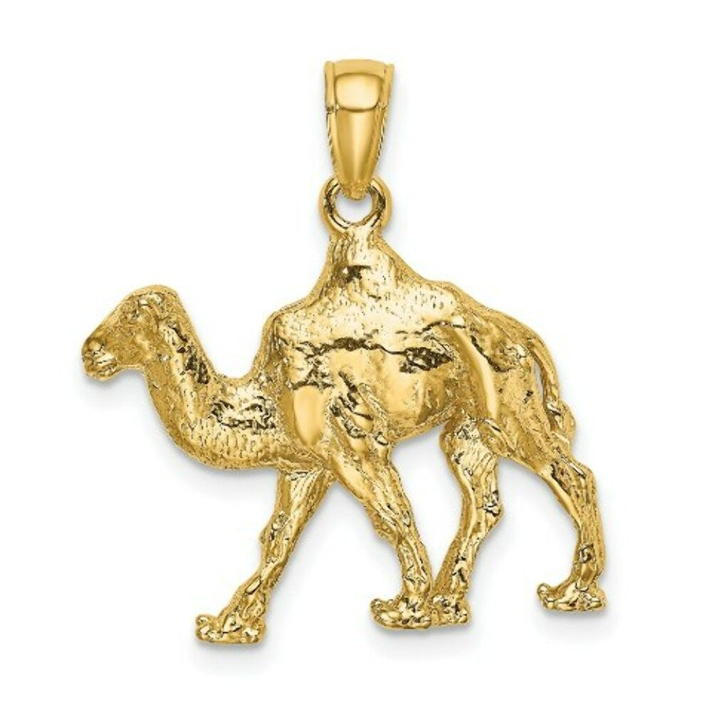 14K Yellow Gold 3-D Camel Charm Pendant