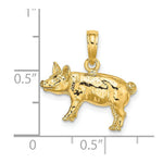 Load image into Gallery viewer, 14K Yellow Gold 3-D Textured FARM PIG Charm Pendant
