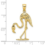 Load image into Gallery viewer, 14K Yellow Gold 3-D &amp; Textured Flamingo Charm Pendant
