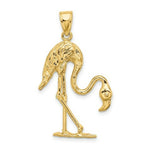 Load image into Gallery viewer, 14K Yellow Gold 3-D &amp; Textured Flamingo Charm Pendant
