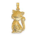 Load image into Gallery viewer, 14K Yellow Gold 2-D Sitting Cat Charm Pendant
