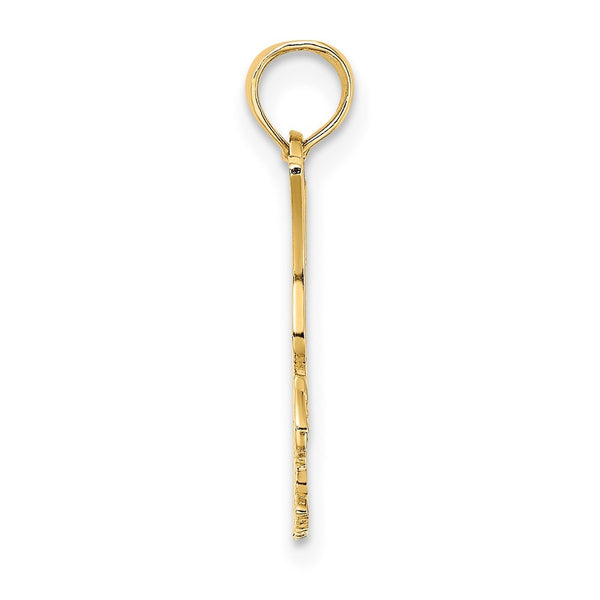 14K Yellow Gold EAGLE LANDING FLAT Charm Pendant