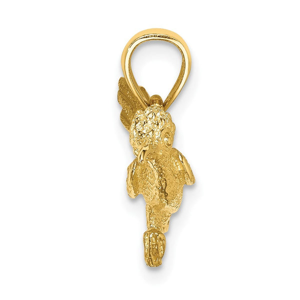 14K Yellow Gold 3-D Road Runner Charm Pendant