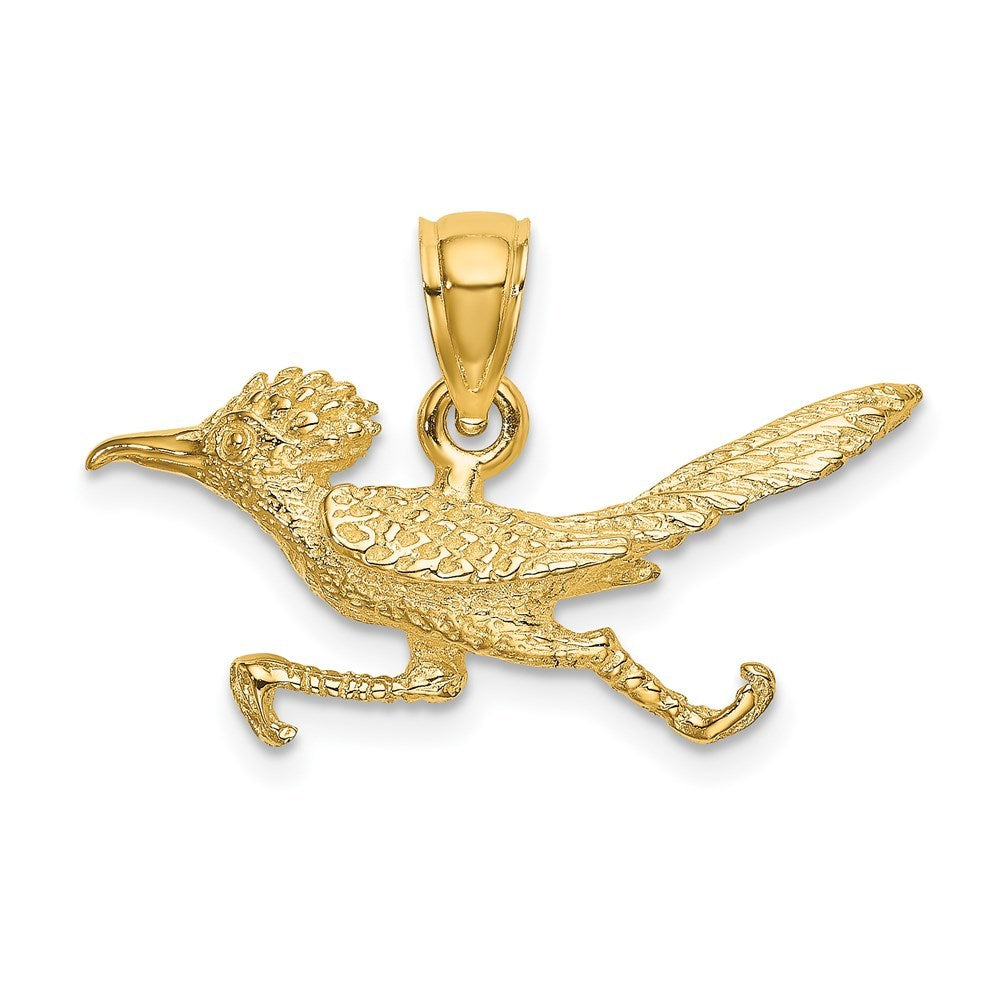 14K Yellow Gold 3-D Road Runner Charm Pendant