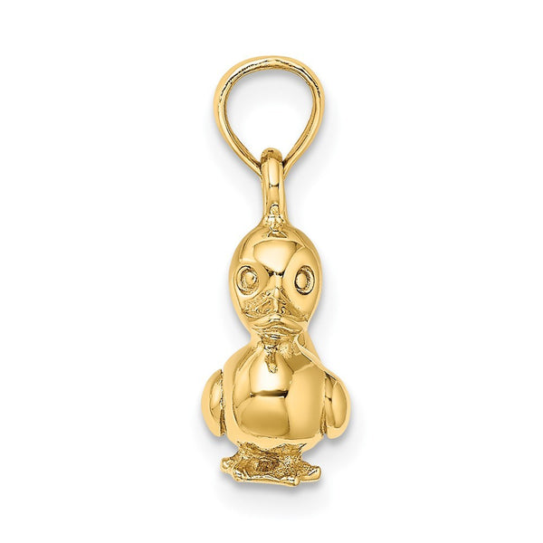 14K Yellow Gold 3-D DUCK Charm Pendant