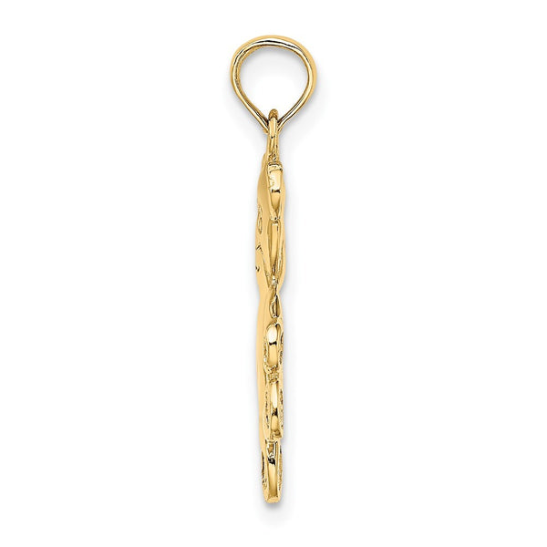 14K Yellow Gold 3-D TEDDY BEAR Charm Pendant