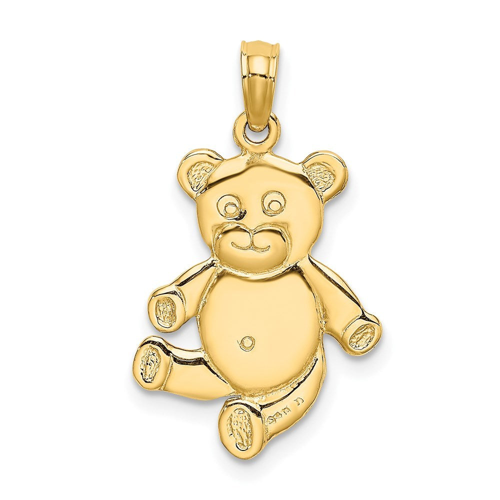 14K Yellow Gold 3-D TEDDY BEAR Charm Pendant