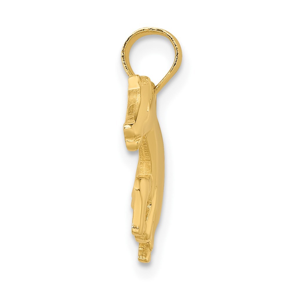 14K Yellow Gold Running Horse Charm Pendant