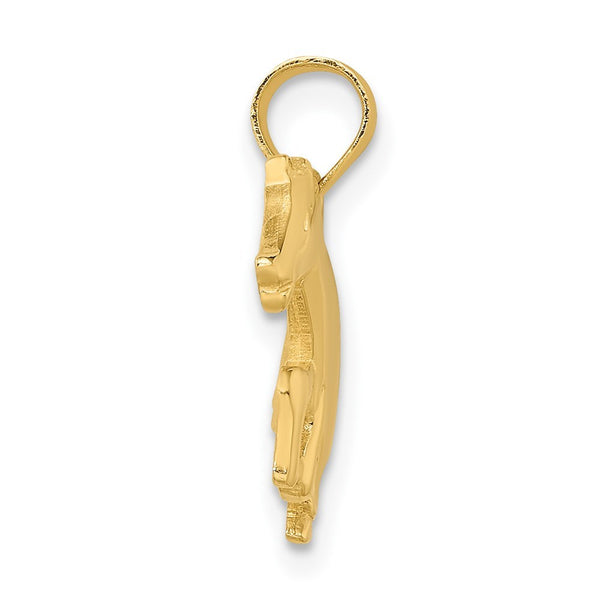 14K Yellow Gold Running Horse Charm Pendant
