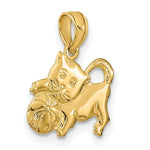 Load image into Gallery viewer, 14K Yellow Gold 3-D Polished Kitten Charm Pendant
