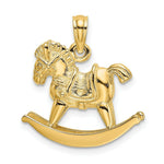 Load image into Gallery viewer, 14K Yellow Gold 3-D Playful Rocking Horse Charm Pendant
