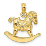 Load image into Gallery viewer, 14K Yellow Gold 3-D Playful Rocking Horse Charm Pendant
