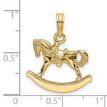Load image into Gallery viewer, 14K Yellow Gold Polished 3-D Rocking Horse Charm Pendant
