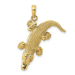 Load image into Gallery viewer, 14K Yellow Gold 3-D Alligator With Moveable Mouth Charm Pendant
