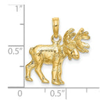 Load image into Gallery viewer, 14K Yellow Gold 3-D Textured Moose Charm Pendant
