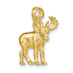Load image into Gallery viewer, 14K Yellow Gold 3-D Textured Moose Charm Pendant
