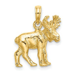 Load image into Gallery viewer, 14K Yellow Gold 3-D Textured Moose Charm Pendant
