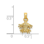 Load image into Gallery viewer, 14K Yellow Gold 3-D Textured Mini Frog Facing Down Charm Pendant

