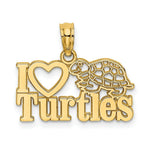 Load image into Gallery viewer, 14K Yellow Gold I HEART Turtles Charm Pendant
