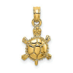 Load image into Gallery viewer, 14K Yellow Gold 3-D Polished Land Turtle Charm Pendant
