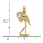 Load image into Gallery viewer, 14K Yellow Gold 3-D Flamingo With Head Up Charm Pendant
