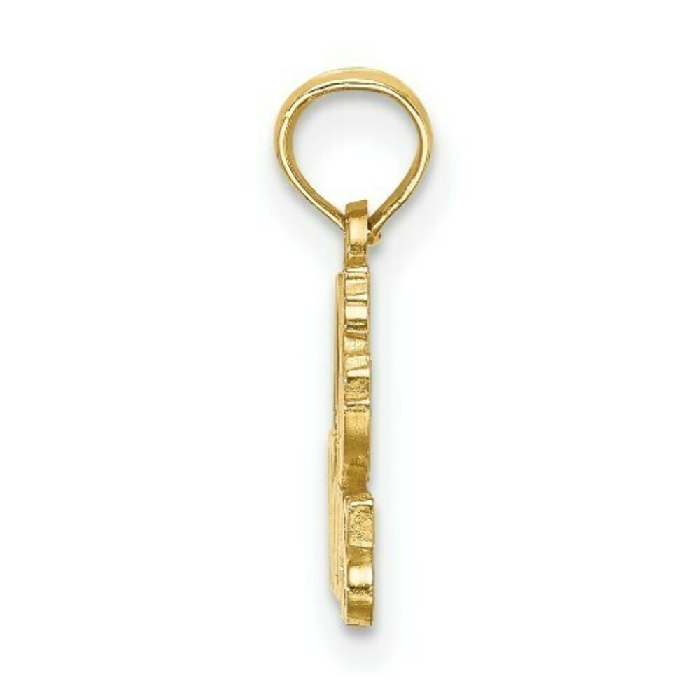 14K Yellow Gold I HEART Wolves Charm Pendant