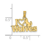 Load image into Gallery viewer, 14K Yellow Gold I HEART Wolves Charm Pendant
