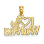 Load image into Gallery viewer, 14K Yellow Gold I HEART Wolves Charm Pendant

