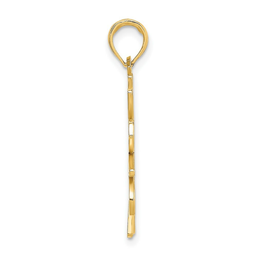 14K Yellow Gold Cut-out Smiling Sun Charm Pendant