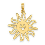 Load image into Gallery viewer, 14K Yellow Gold Cut-out Smiling Sun Charm Pendant
