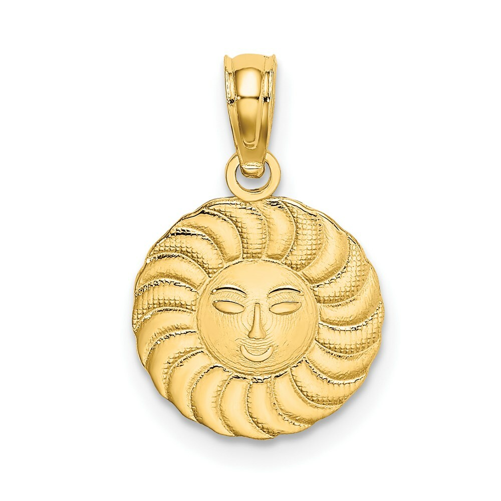 14K Yellow Gold Sun Charm Pendant