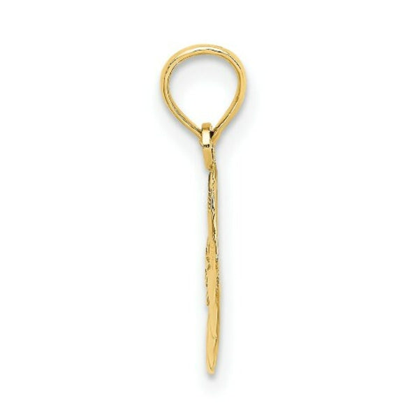 14K Yellow Gold Sun Charm Pendant