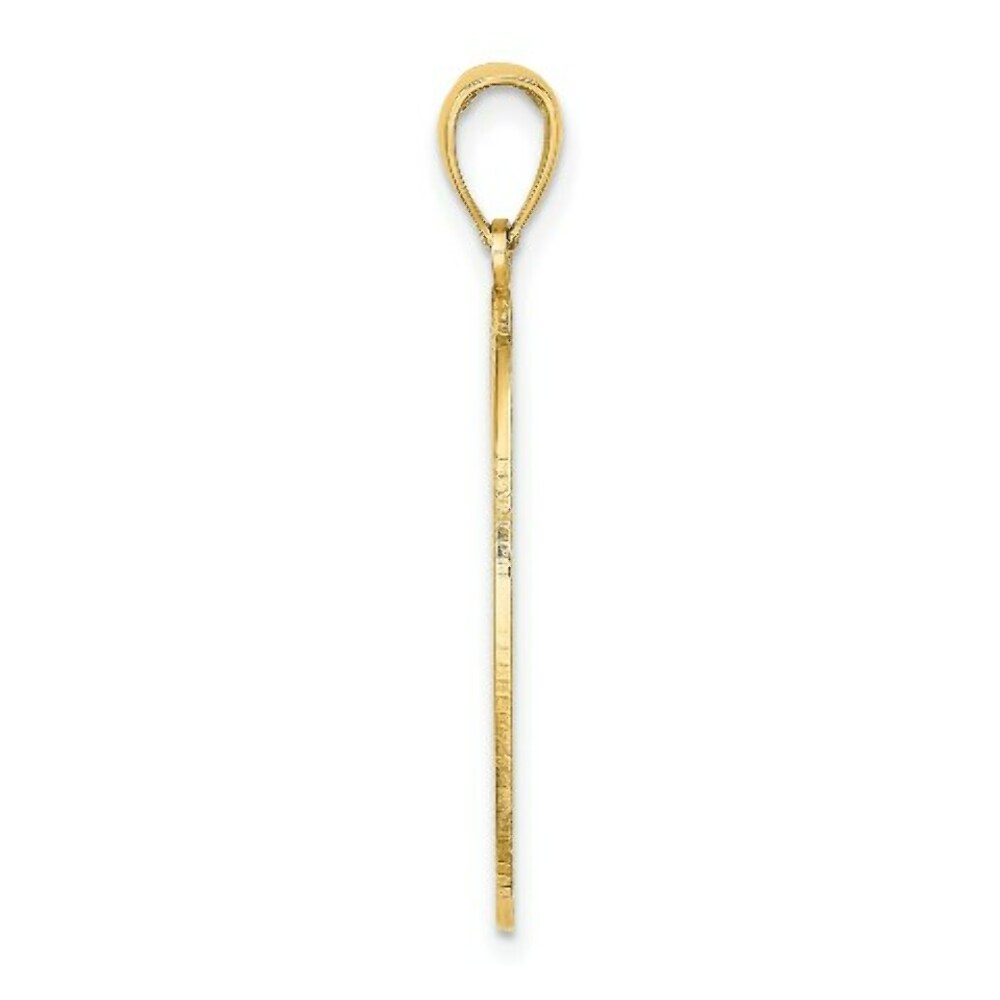 14K Yellow Gold Oval With Engraveable Center Charm Pendant