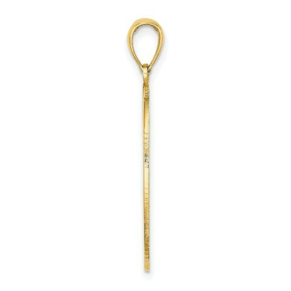14K Yellow Gold Oval With Engraveable Center Charm Pendant