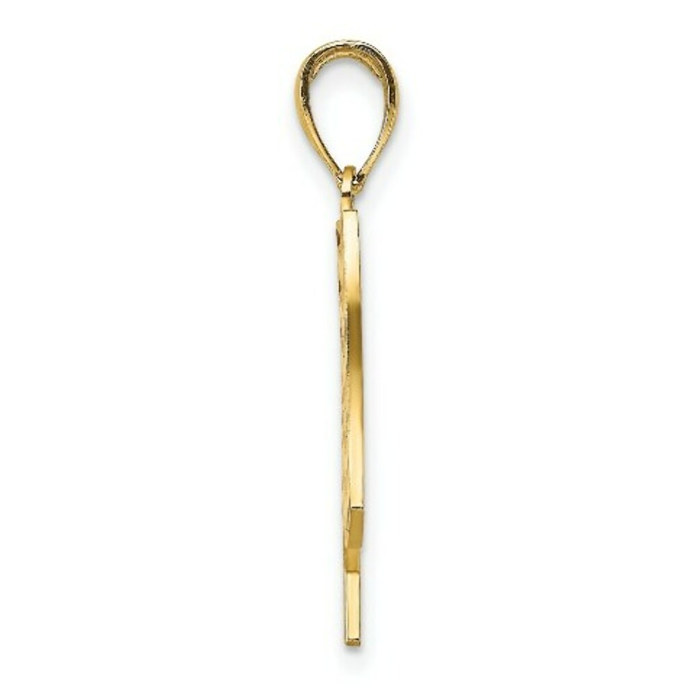 14K Yellow Gold With Enamel American Flag Charm Pendant