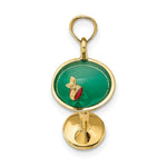 Load image into Gallery viewer, 14K Yellow Gold 3-D Green Enamel Martini With Cherry Charm Pendant
