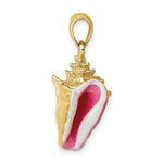 Load image into Gallery viewer, 14K Yellow Gold 3-D Enamel Conch Shell Charm Pendant
